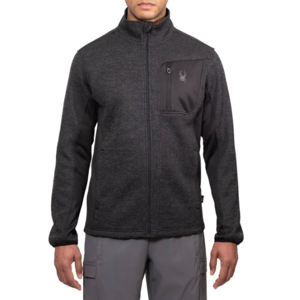 NWT Spyder Men's Full Zip Black Jacket Size XL
